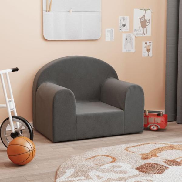 vidaXL Kindersofa Anthrazit Weich Plüsch 357006