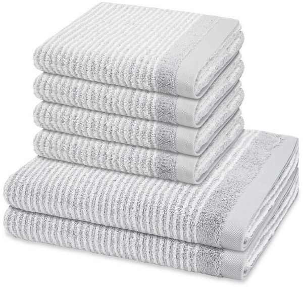 ROSS Handtuch Set Stripes, Frottee (Spar-Set, 6-St), 4 X Handtuch 2 X Duschtuch im Set - Baumwolle - Saugstark