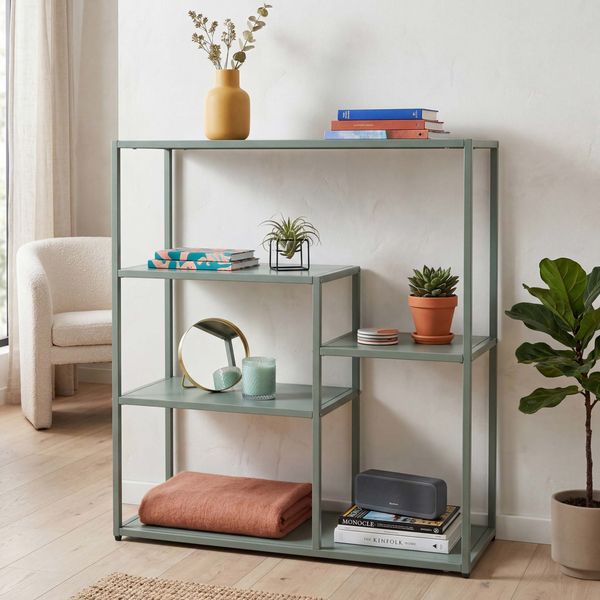 Regal HWC-P98, Wohnregal Standregal Ablageregal, Industrial Metall 80x80x30cm ~ mintgrün