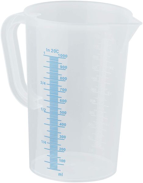 Messbecher 1 Liter aus Kunststoff mit Skala