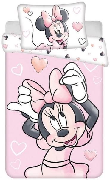 Disney Minnie Kinderbettwäsche Set 100x135 + 40x60 cm Baumwolle Wolkenmotiv