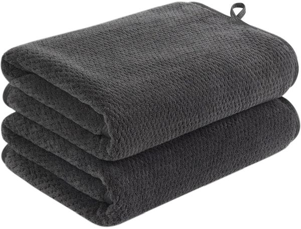 4er Pack Mikrofaser Handtuch Set 40x76cm Schwarz - Weich & Saugstark