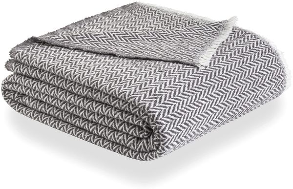 Todocama Extra weiche Baumwolldecke, Vier Jahreszeiten, Mehrzweck-Tagesdecke, Sofaüberwurf, Tagesdecke, Sofaüberwurf, dunkelgrau, PRCMAMSGROS, 230x240 cm