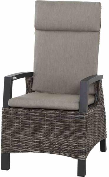 Gartenlounge-Sessel >Corido< in matt anthrazit, charcoal grey, taupe meliert