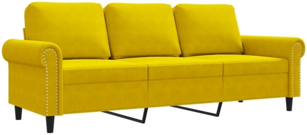 vidaXL 3-Sitzer-Sofa Gelb 180 cm Samt 359545