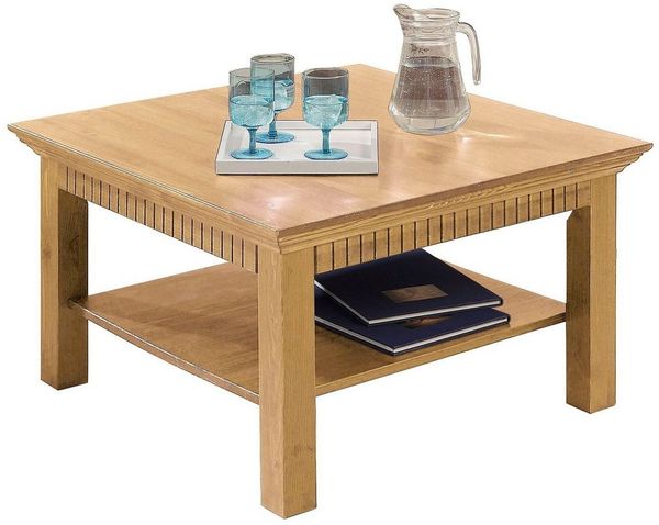Home affaire Couchtisch Lisa, Kaffeetisch, massives Kiefernholz, B/T/H: 76x76x45 cm
