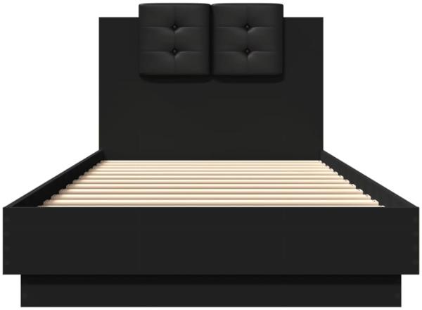 vidaXL Bettgestell mit Kopfteil Schwarz 100x200 cm Holzwerkstoff 3209934 Bild 7