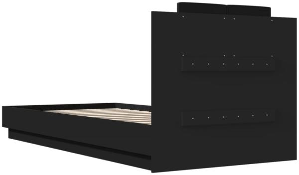 vidaXL Bettgestell mit Kopfteil Schwarz 100x200 cm Holzwerkstoff 3209934 Bild 5