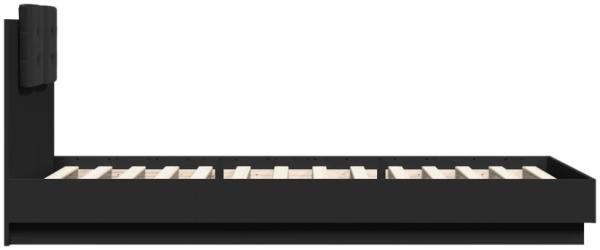 vidaXL Bettgestell mit Kopfteil Schwarz 100x200 cm Holzwerkstoff 3209934 Bild 2