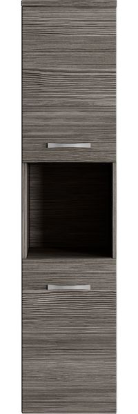 Badplaats Badezimmerschrank Montreal 30 x 30 x 131 cm Grau Eiche - Hoch Badschrank Mit 2 Türen Bild 3