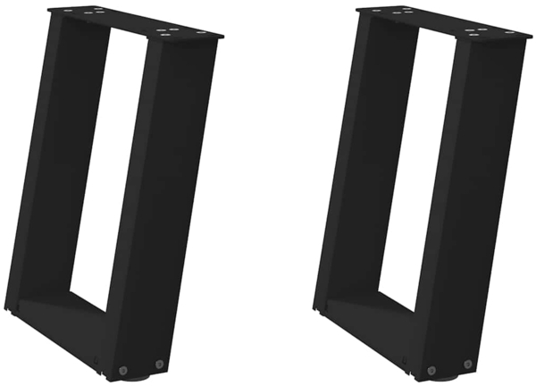 vidaXL Couchtischbeine U-Form 2 Stk. Schwarz 28x(42-43) cm Stahl 4012756