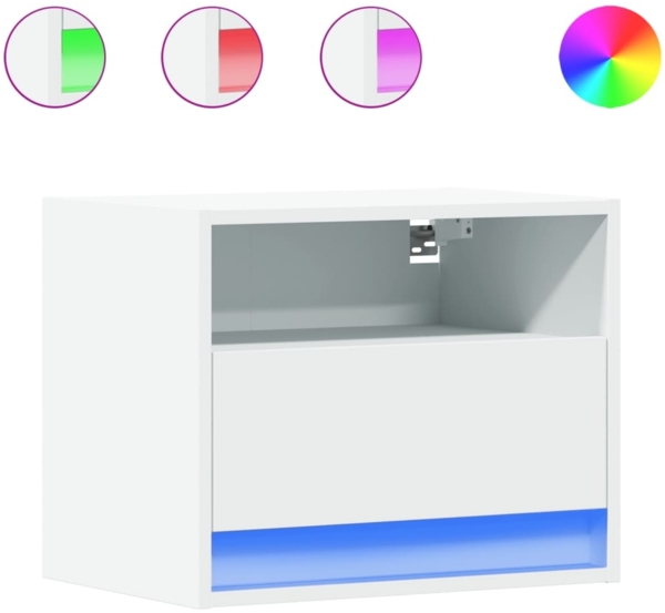 vidaXL Wand-Nachttische mit LED-Leuchten 2 Stk. Weiß 852062
