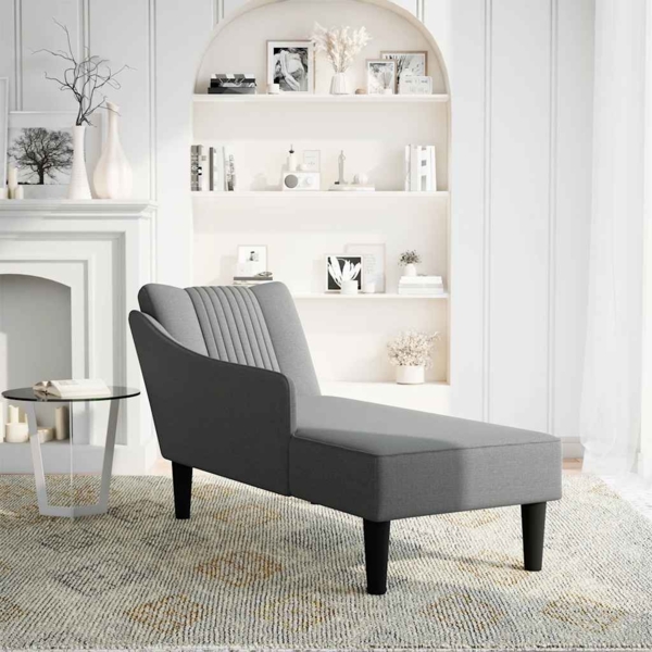 vidaXL Chaiselongue mit Rechter Armlehne Dunkelgrau Stoff 4009801