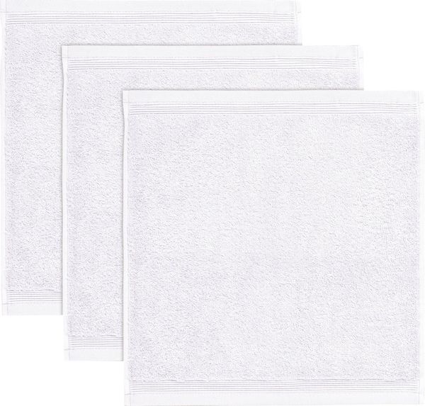 möve Superwuschel Seiftuch 30x30 cm aus 100% Baumwolle, snow 3er Set