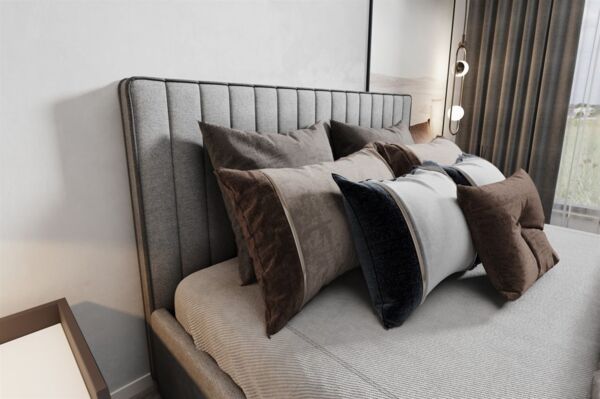 Polsterbett Doppelbett ELIOS in Stoff Brooklyn Schwarz 140x200cm Bild 3