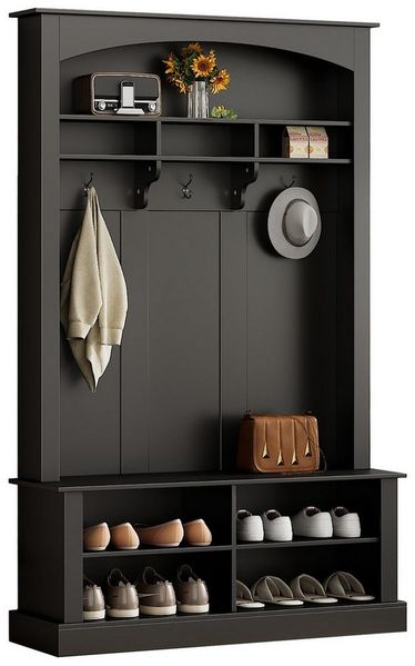 HAUSS SPOLE Garderoben-Set 3-in-1 Garderoben-Set mit Schuhschrank,3 Haken & offenem Stauraum