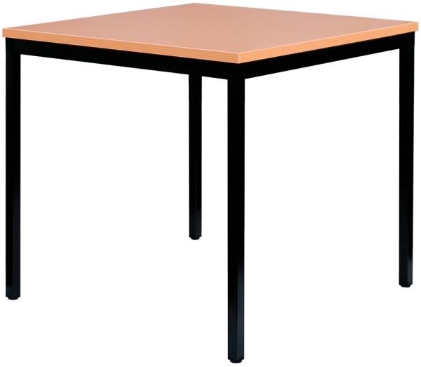 Schreibtisch Profi Besprechungstisch Büromöbel Verkaufstisch Computertisch 80 x 80 cm RAL 9005 Schwarz/Buche Dekor 331011