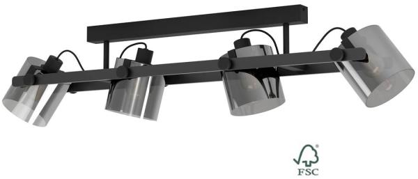 Eglo 43671 Deckenleuchte HORNWOOD 2 schwarz-transparent E27 4X40W L:111cm B:22,5cm H:26,5cm dimmbar