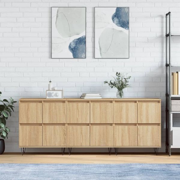 vidaXL Sideboards 3 Stk. Sonoma-Eiche Holzwerkstoff 3190200
