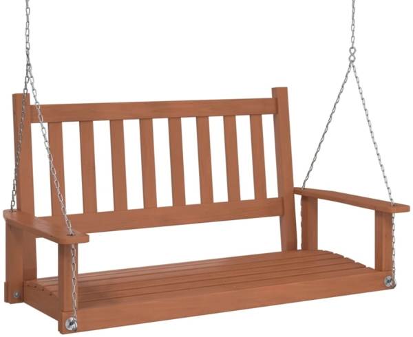 vidaXL Hollywoodschaukel mit Metallketten Braun Massivholz Tanne 4008977