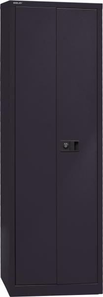 Bisley Flügeltürenschrank Universal, 4 Fachböden, 5 OH, B 600 mm, Farbe schwarz