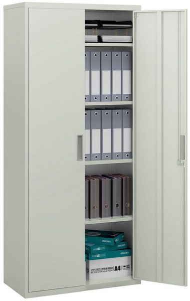 HOMCOM Rollcontainer Mehrzweckschrank mit verstellbarer Ablage, 2 Türen, (Aufbewahrungsschrank aus Stahl, 1 St, 4 verstellbaren Regalen), für Arbeitszimmer, Wohnzimmer, Weiß