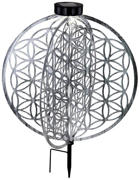 LED Solarleuchte, Erdspieß, silber, H 51 cm