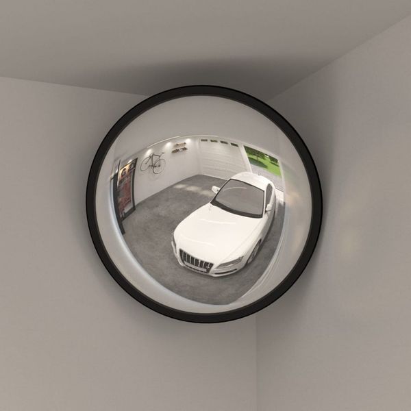 vidaXL Konvexer Verkehrsspiegel für den Innenbereich Schwarz Ø40 cm Acryl 153078