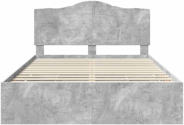 vidaXL Bettrahmen mit Kopfteil Betongrau 160 x 200 cm Ingenieurs Holz 3413397 Bild 8