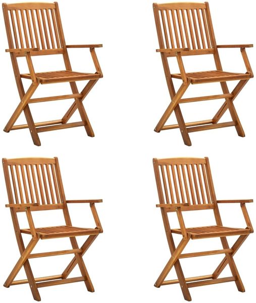 vidaXL Klappbare Gartenstühle 4 Stk. Massivholz Akazie 46338