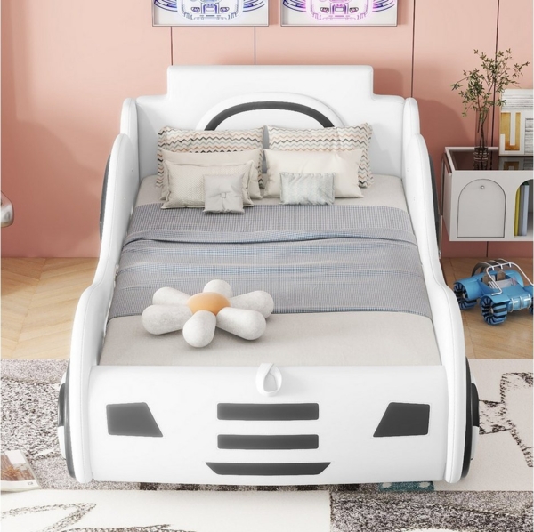 Flieks Autobett, Hydraulisches Kinderbett Spielbett mit Stauraum 90×200cm Kunstleder Bild 3