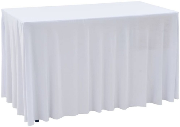 vidaXL 2 Stück Stretch-Tischdecken mit Rand Weiß 120 x 60,5 x 74 cm 133584