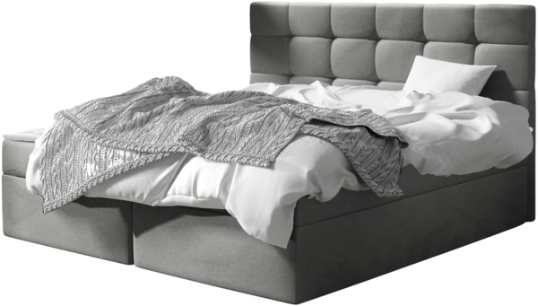 Boxspringbett Gazel, Grau, 140x200 cm