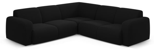 Micadoni Ecksofa Molino 5-Sitzer Boucle Baloo Schwarz
