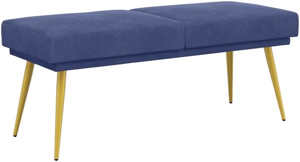 vidaXL Doppellagige Bank Polizeiblau 120 x 45 x 46 cm Samt 42038597
