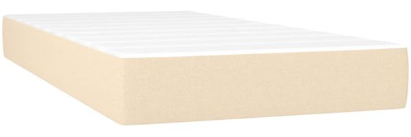 vidaXL Boxspringbett mit Matratze Creme 120x190 cm Stoff 3269777 Bild 5