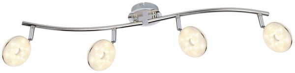 LED Deckenleuchte, Spots verstellbar, Chrom, L 70 cm