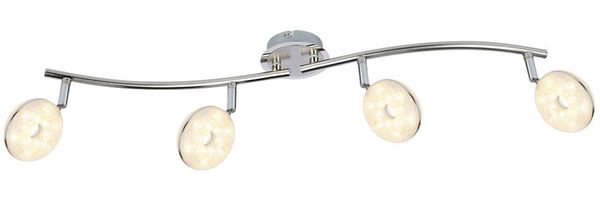 LED Deckenleuchte, Spots verstellbar, Chrom, L 70 cm