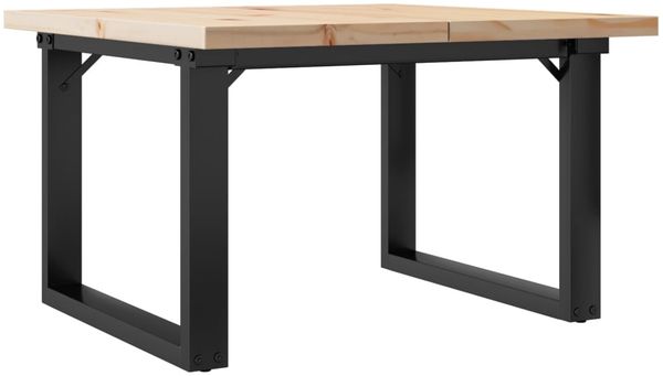 vidaXL Couchtisch O-Gestell 70x70x40,5cm Massivholz Kiefer & Stahl 3282727