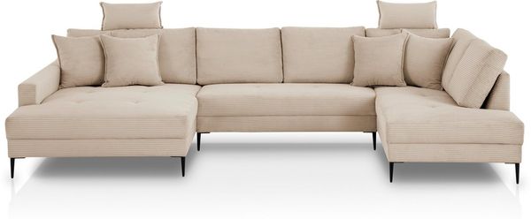 Trends by HG Wohnlandschaft Summer, 3 Teile, in Cord-Stoff mit Metallfuß