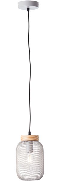 Brilliant Pendelleuchte Giada Hängelampe, 16 cm, E27, Metall/Holz, grau hell/braun