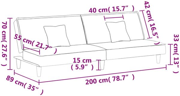 vidaXL Schlafsofa Schwarz Stoff 351902 Bild 12