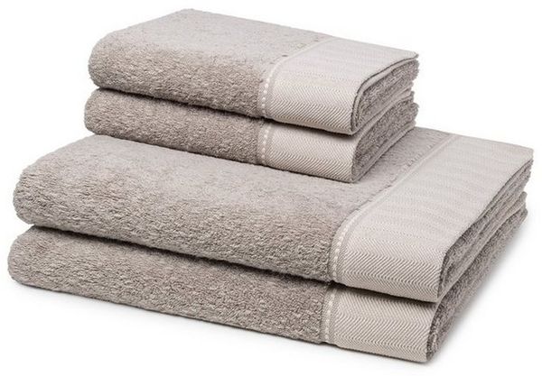 Möve Brooklyn 4 tlg. Frottier-Set - 2 X Handtuch (50 X 100cm), 2 X Duschtuch (80 X 150cm) - 600 g/m2 - Cashmere