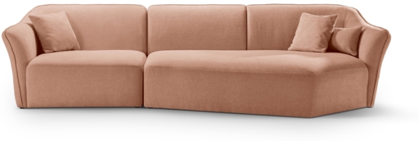 Micadoni Ecksofa Hailey 5-Sitzer Rechts Boucle Pfirsich