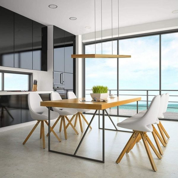Nettlife Hängeleuchte 150cm aus Massivholz Industrielle Wohnzimmer Pendelleuchte, LED fest integriert, Warmweiß Neutralweiß Kaltweiß