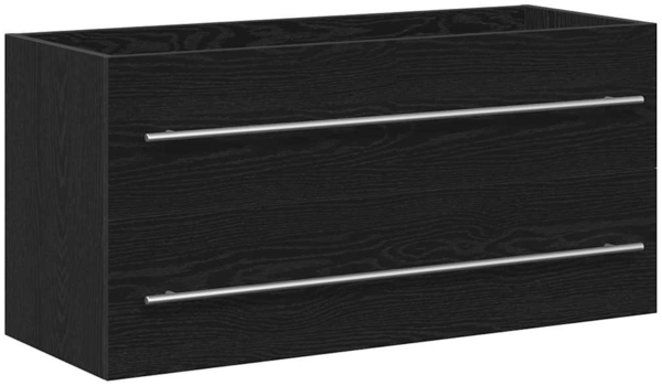 vidaXL Waschbeckenunterschrank Schwarz Eichen-Optik 100x38,5x48 cm 862538