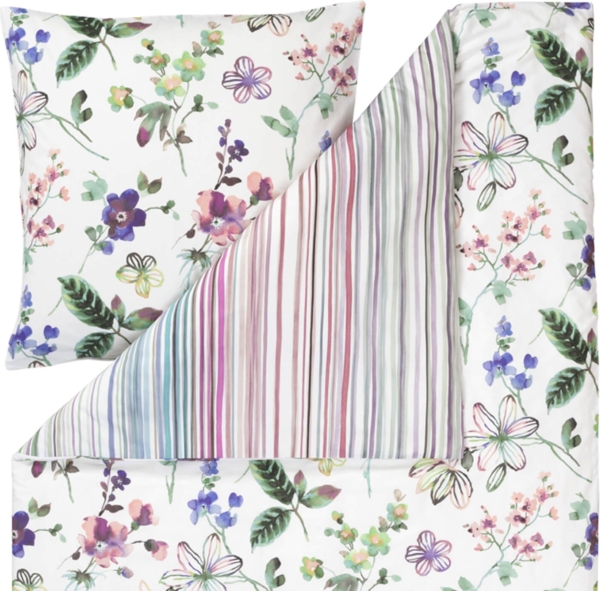 Estella Bettwäsche Lily 4747 985 Bunt Mako Satin 135 x 200 + 80 x 80 cm Bild 2
