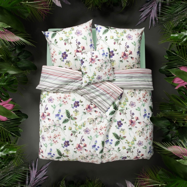 Estella Bettwäsche Lily 4747 985 Bunt Mako Satin 135 x 200 + 80 x 80 cm Bild 4