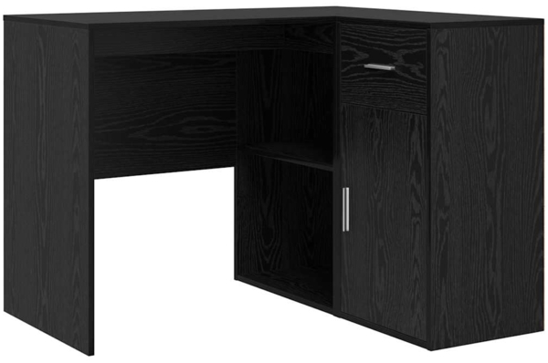 vidaXL Eck-Schreibtisch Schwarz Eichen-Optik 102 x 88 x 75 cm 3337274