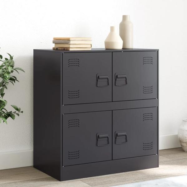 vidaXL Sideboard Schwarz 67x39x73 cm Stahl 841649